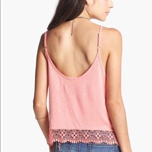 Salmon Lace Crop Tank